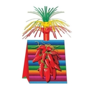 Club Pack of 12 Multi-Colored Mexican Fiesta Chili Pepper Centerpiece Party Decorations 15 - All
