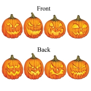 Club Pack of 48 Scary Jack-O-Lantern Halloween Foil Cutout Decorations 14 - All