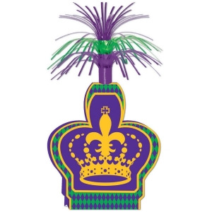 Pack of 12 Purple Gold Green Mardi Gras Party Crown Centerpiece Decorations 15 - All