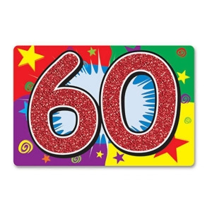 Pack of 12 60th Birthday Colorful Sign Party Wall Decorations with Glitter 15 - All