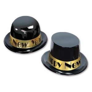 Club Pack of 25 Festive Happy New Years Showtime Gold Derby Party Favor Hats - All