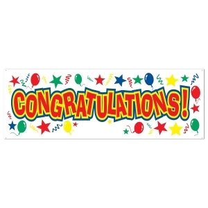 Club Pack of 12 Fun Exciting and Colorful Congratulations Sign Hanging Banners 60 - All