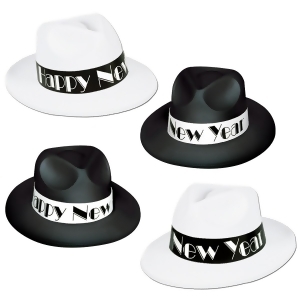 Club Pack of 25 Festive Happy New Years Chicago Swing Fedoras Party Favor Hats - All