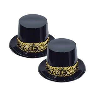 Club Pack of 25 Festive Happy New Years Gold Stardust Party Favor Hats - All