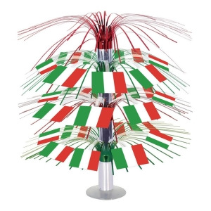 Pack of 6 Colorful Tinsel Italian Flag Cascading Table Party Centerpieces 18 - All