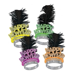 Club Pack of 50 Neon Swing Happy New Years Legacy Party Favor Tiaras - All