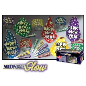 Club Pack of 10 Midnight Glow Happy New Years Legacy Party Favor Hat Kits - All