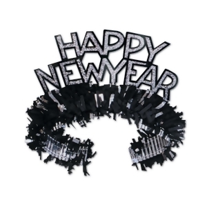 Club Pack of 50 Black and Silver Regal Happy New Years Legacy Party Favor Tiaras - All