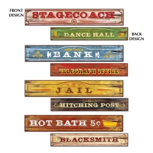 Club Pack of 12 Double- Sided Country Western Sign Decoration Cutouts 24 - All
