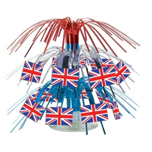 Club Pack of 12 Red White and Blue Union Jack British Flag Mini Cascade Table Centerpieces 7.5 - All