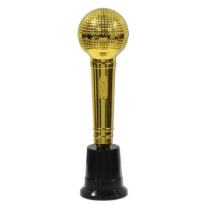 Pack of 6 Metallic Gold Award Night Theme Party Microphone Statuettes 8.5 - All