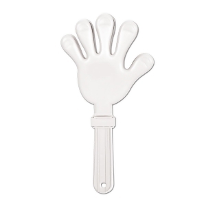 Club Pack of 12 Fun Party-Time White Giant Hand Clapper Party Favors 15 - All