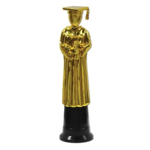 Pack of 6 Metallic Gold Congratulations Graduate Statuette Figure Trophies 8.5 - All