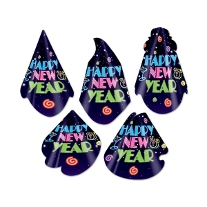 Club Pack of 50 Neon Midnight Happy New Years Legacy Party Favor Hats - All