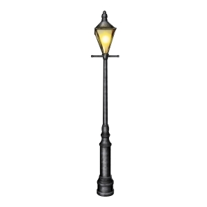 Club Pack of 12 Black and Yellow Jointed City Street Lamppost Decoration 6' - All