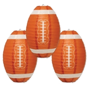 Club Pack of 18 Eye-Popping Brown and White Gameday Football Paper Lantern Hanging Decorations 11 - All
