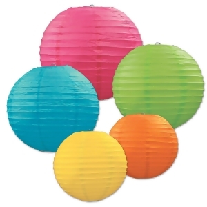 Club Pack of 30 Assorted Color Paper Lantern Hanging Decorations 9.5 - All