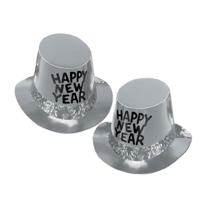 Club Pack of 25 Platinum Happy New Years Legacy Party Favor Hats - All