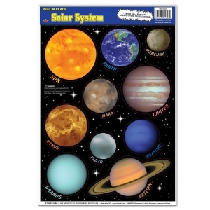 Club Pack of 120 Colorful Peel 'N Place Solar System Decorations 12 x 17 - All