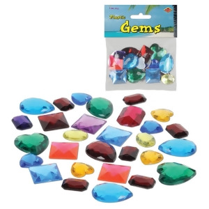 Pack of 12 Multi-Colored Pirate and Princess Theme Plastic Gem Party Decorations - All