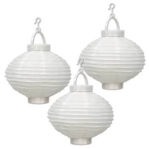Club Pack of 18 White Classical Light-Up Paper Lantern Hanging Decorations 8 - All