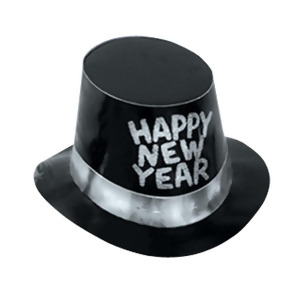 Club Pack of 25 Black with Glitter Happy New Years Legacy Party Favor Hats - All