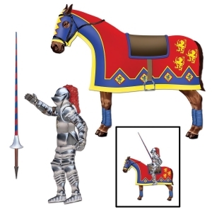 Club Pack of 36 Red Blue and Yellow Jointed Jouster Horse and Lance Decorations 32 - All