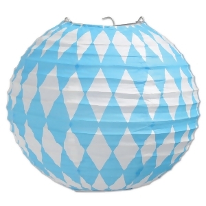Club Pack of 18 Sky Blue and White Festive Oktoberfest Paper Lantern Hanging Decorations 9.5 - All