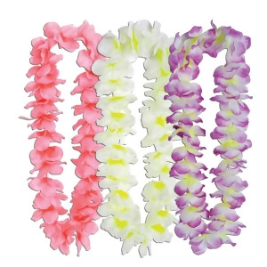 Pack of 12 Multi-Colored Lush Tropical Oasis Luau Floral Party Lei Necklaces 36 - All