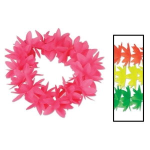 Pack of 12 Tropical Luau Party Neon Lotus Flower Costume Headbands 20 - All
