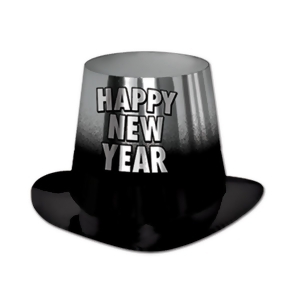 Club Pack of 25 Silver Entertainer Hi-Hat Happy New Years Legacy Party Favor Hats - All