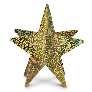 Club Pack of 12 3-D Gold Prismatic Star Table Decoration Centerpieces 12 - All