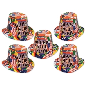 Club Pack of 25 International Hi-Hat Happy New Years Legacy Party Favor Hats - All