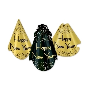 Club Pack of 50 Sparkling Gold Happy New Years Legacy Party Favor Hats - All