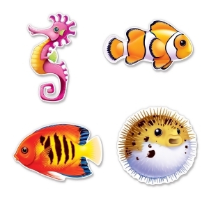 Club Pack of 48 Assorted Under The Sea Fish Cutout Decorations 12 14 - All