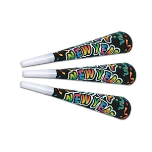 Club Pack of 100 Multi-Colored New Yorker Happy New Year Trumpet Horn Party Favors 9 - All