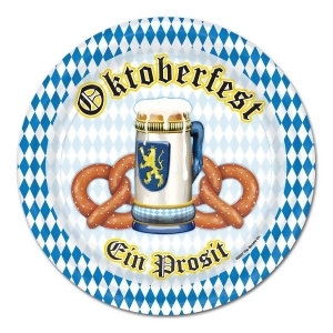 Pack of 96 Disposable Blue and White Oktoberfest Decorative Dinner Plates 9 - All