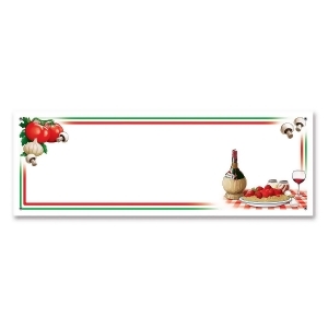 Club Pack of 12 Red White and Green Italian Dinner Night Sign Banner 5' - All