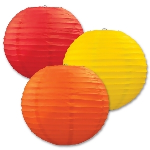Club Pack of 18 Round Red Yellow and Orange Hanging Paper Lanterns 9.5 - All
