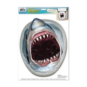 Pack of 12 Scary Shark Toilet Topper Peel 'N Place Halloween Decorations 17 x 12 - All