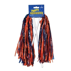 Club Pack of 48 Pre-Packaged Blue and Orange Football Themed School Spirt Poly Shakers 12 - All