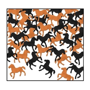 Club Pack of 12 Black and Copper Fanci-Fetti Horse Celebraton Confetti Bags 1 oz. - All