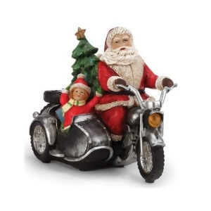 11.5 Battery Operated Led Lighted Santa on a Motorcycle Christmas Figure - All