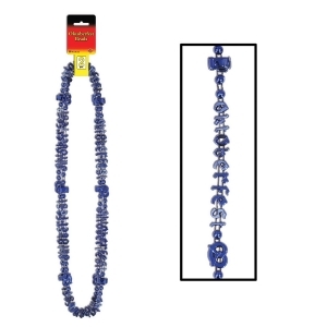 Club Pack of 24 Metallic Blue German Party Bead Necklaces 38 - All