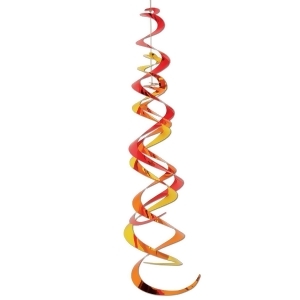 Pack of 6 Metallic Red Orange and Gold Autumn Triple Whirl Party Decorations 30 - All