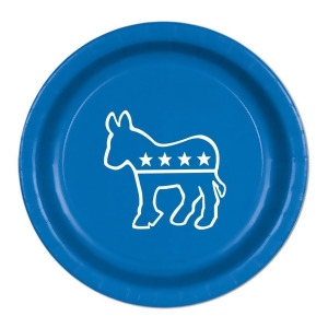 Pack of 96 Disposable Blue Democratic Donkey Dinner Plates 9 - All