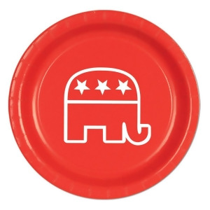 Pack of 96 Disposable Red Republican Elephant Dinner Plates 9 - All