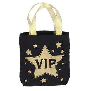 Club Pack of 12 Black and Gold Star Glitzy Party Goody Bags 8.25 - All