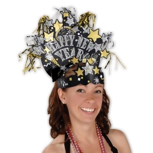 Club Pack of 12 Glittered New Years Decorative Headdress Headband - All