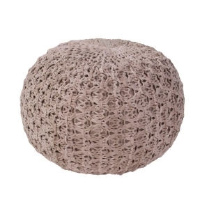 20 Fossil Gray Textured Solid Pattern Spherical Cotton Pouf Ottoman - All